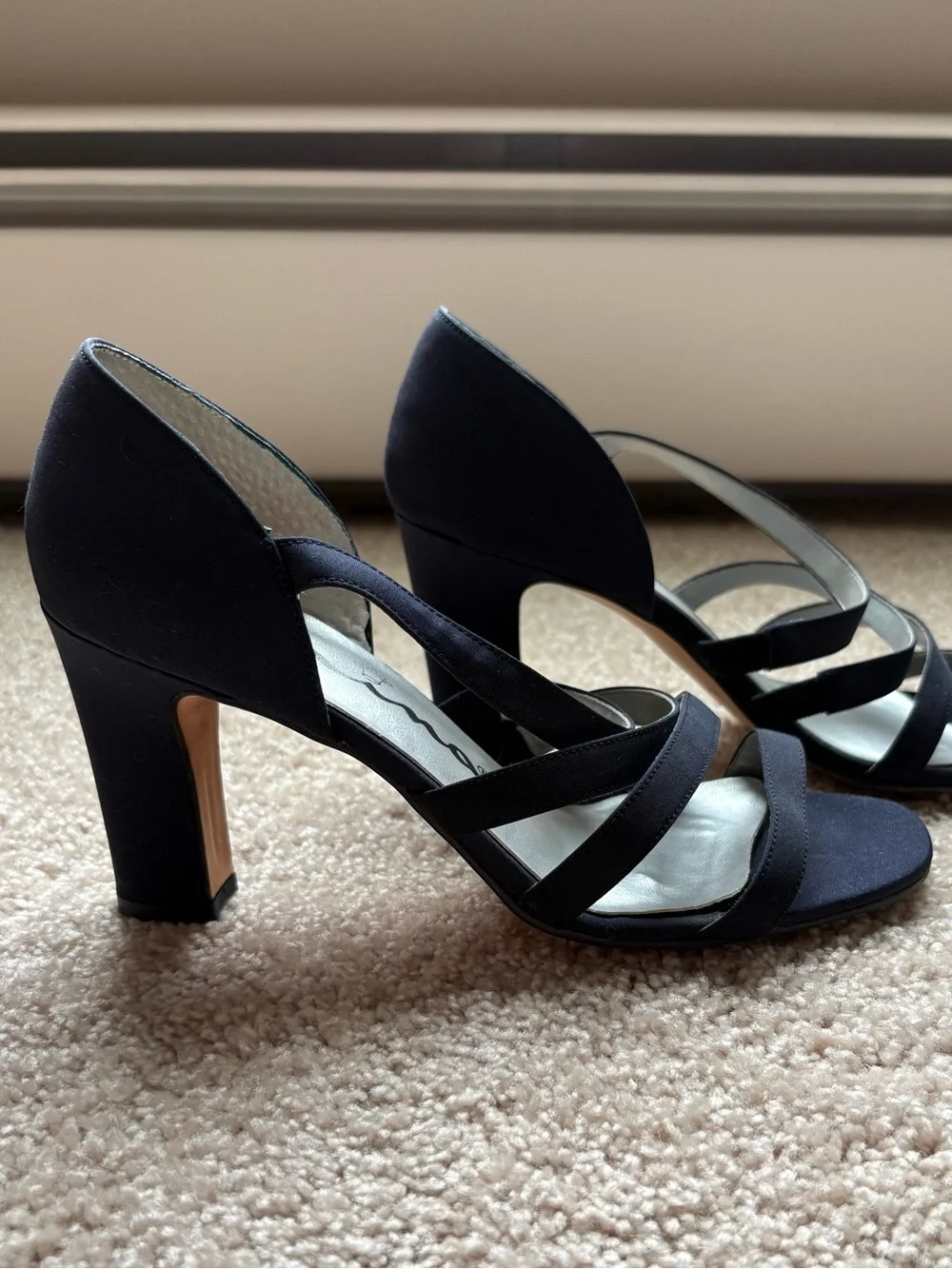 Nina Navy Multi-Strap Slingback Heels